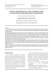 ASPECTS REGARDING BULLYING, CYBERBULLYING IN THE FUTURE WORK AND DIGITAL EDUCATION