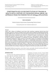 SYMPTOMATOLOGY OF RECONSTITUTION OF TRAUMA IN ADULTS WITH A HISTORY OF CHILDHOOD SEXUAL ABUSE. AN APPROACH FROM THE PERSPECTIVE OF SONapp APPLICATION