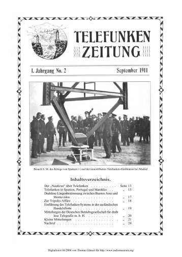 Extrablatt der Telefunken-Zeitung No. 2. - Archivo digital.