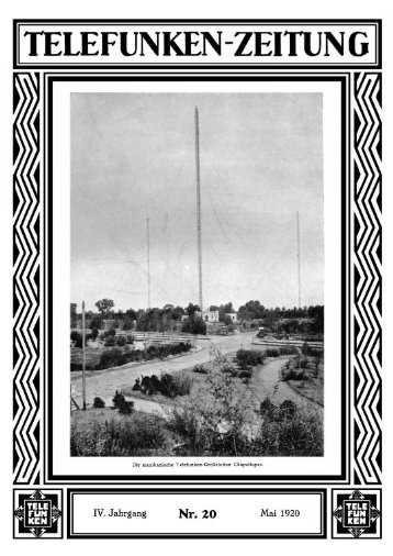 Telefunken-Zeitung Nr.20 Mai 1920 - Radiomuseum.org