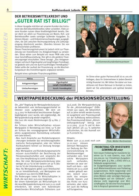 Zeitung 0607 - Raiffeisenbank Leibnitz