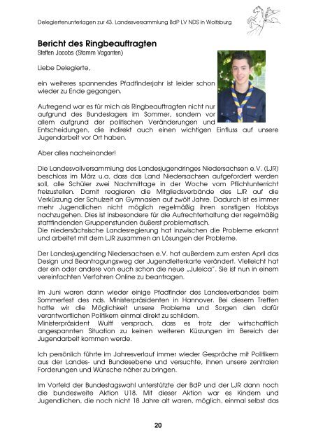 LV Heft 2010 - BdP - Landesverband Niedersachsen - Bund der ...