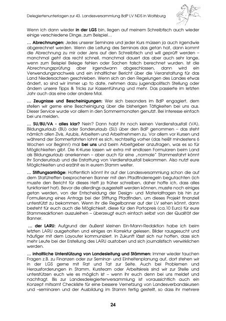 LV Heft 2010 - BdP - Landesverband Niedersachsen - Bund der ...