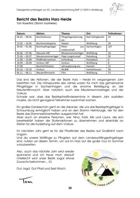 LV Heft 2010 - BdP - Landesverband Niedersachsen - Bund der ...