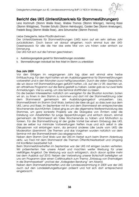 LV Heft 2010 - BdP - Landesverband Niedersachsen - Bund der ...