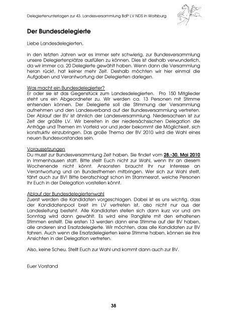 LV Heft 2010 - BdP - Landesverband Niedersachsen - Bund der ...