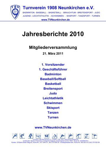 Jahresberichte 2010 - Turnverein 1908 Neunkirchen e. V.: Home ...