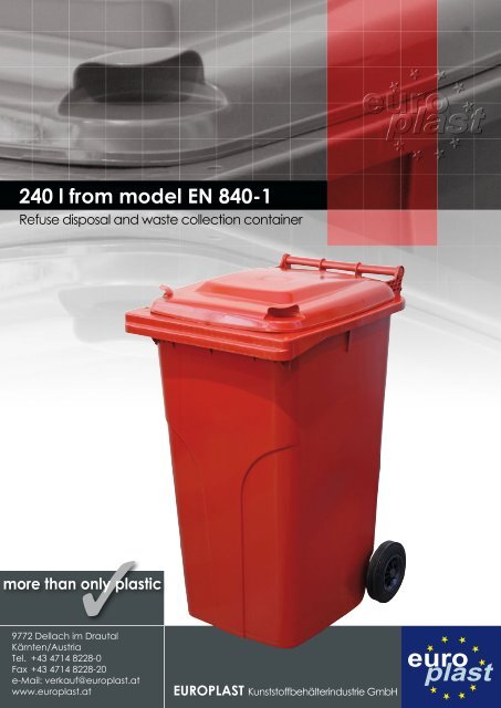 240 l from model EN 840-1 - Europlast