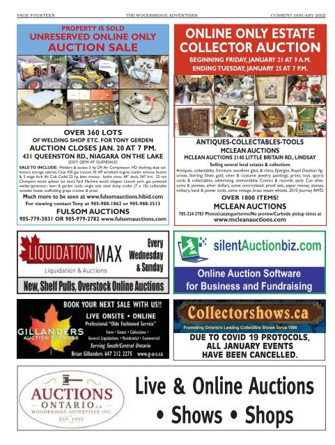 Woodbridge Advertiser/AuctionLists.ca - 2022-01-17