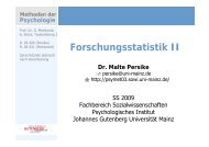 Methoden der Psychologie - Johannes Gutenberg-Universität Mainz