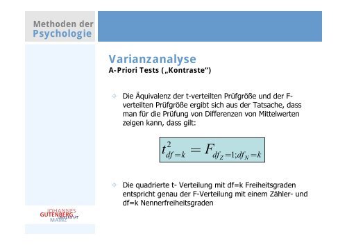 Methoden der Psychologie - Johannes Gutenberg-Universität Mainz