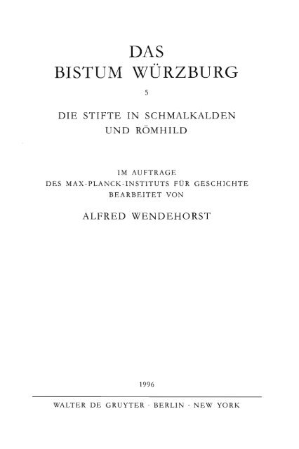 Die Stifte in Schmalkalden und Römhild - Germania Sacra Online