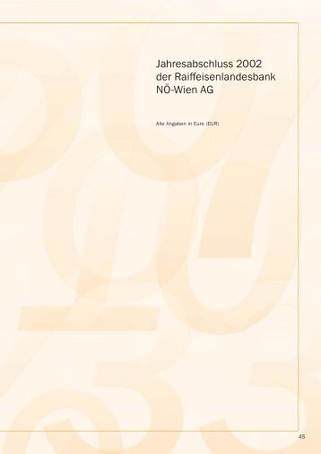 Jahresabschluss 2002 der Raiffeisenlandesbank NÖ-Wien AG