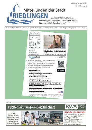 Amtliches Mitteilungsblatt Riedlingen 19.01.2022
