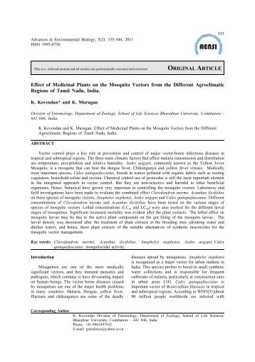 ORIGINAL ARTICLE Effect of Medicinal Plants on the ... - aensi