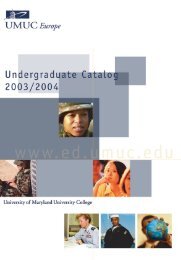 Undergraduate - UMUC Europe