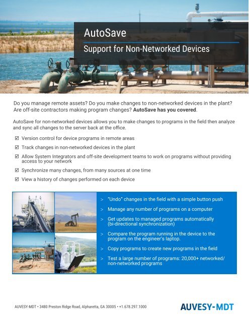 Brochure - Autosave Support for Non-Networked Devices
