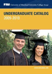 UNDERGRADUATE CATALOG - UMUC Europe