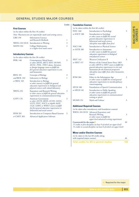 UNDERGRADUATE CATALOG - UMUC Europe