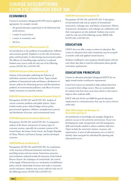 UNDERGRADUATE CATALOG - UMUC Europe