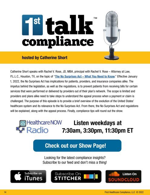 First Healthcare Compliance CONNECT January 2022