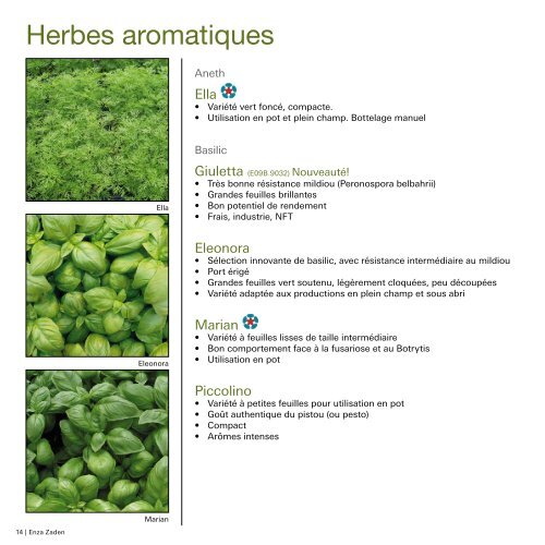 Catalogue JEUNES POUSSES AROMATIQUES 2023