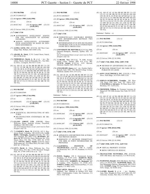 section 1 - World Intellectual Property Organization