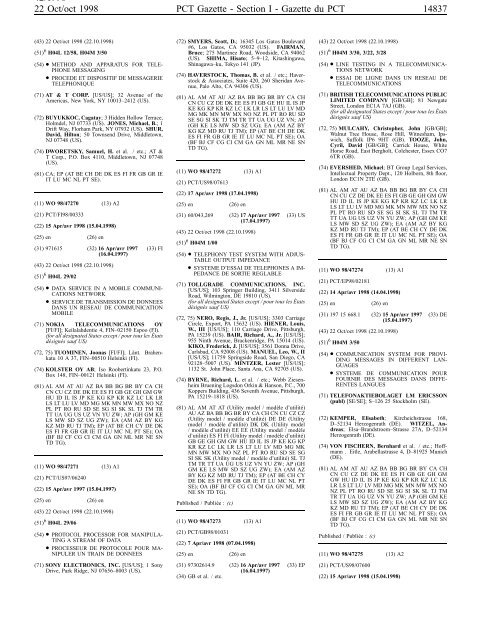 section 1 - World Intellectual Property Organization