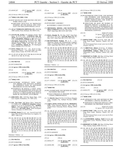 section 1 - World Intellectual Property Organization