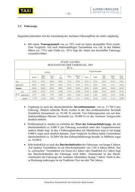 Gutachten gemäß §13(4) - Linne + Krause Marketing-Forschung