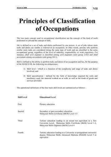 Principles Of Classification Of Occupations - Ministry of Human ...