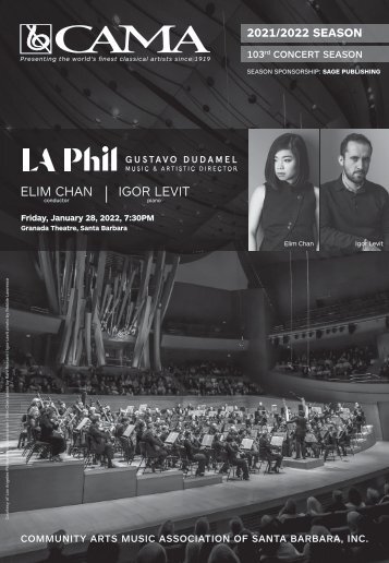 CAMA Presents the Los Angeles Philharmonic ⫽ Friday, January 28, 2022 ⫽ International Series at the Granada Theatre, Santa Barbara ⫽ 7:30PM