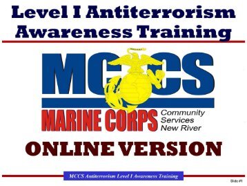 MCCS Antiterrorism Level I Awareness Training - MCCS New River