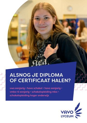 VAVO Brochure 2022: Alsnog je diploma of certificaat halen