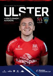 Ulster Rugby, Heineken Champions Cup Match Day Programme - v Clermont Auvergne