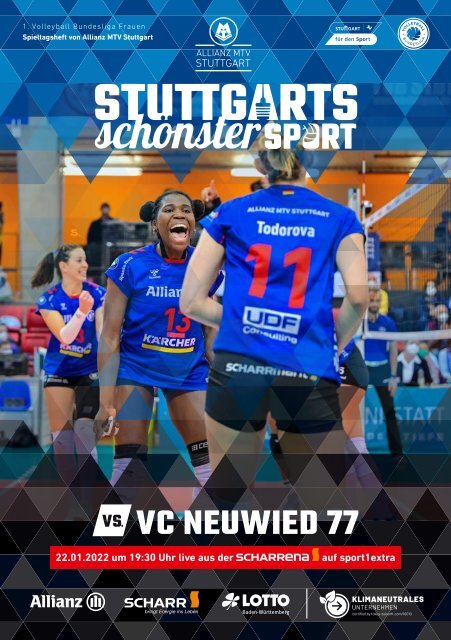 Spieltagheft Allianz MTV Stuttgart vs. VC Neuwied 77 22.01.2022