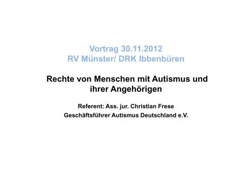 Vortrag 30.11.2012 RV Münster/ DRK Ibbenbüren Rechte von ...