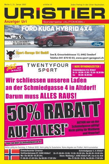 03.2022 Uristier – Der Urner Gratisanzeiger