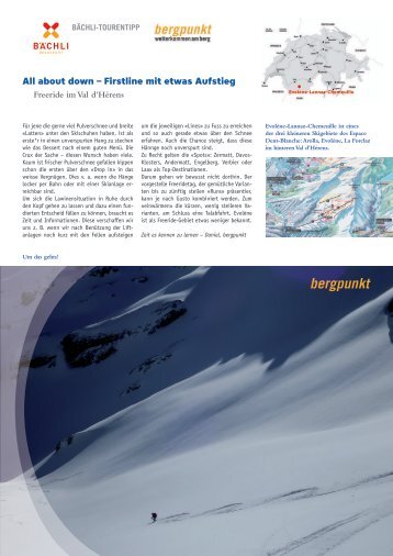 Tourentipp 02.2022 – Firstline mit etwas Aufschwung: Freeride im Val d'Hérens