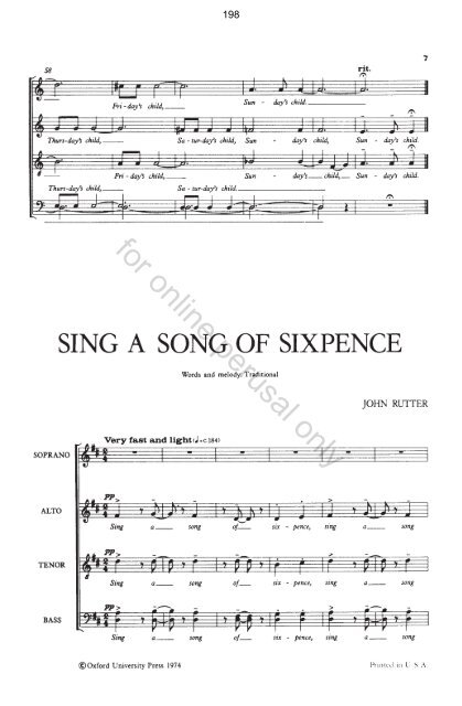 Rutter SATB Secular choral sampler 