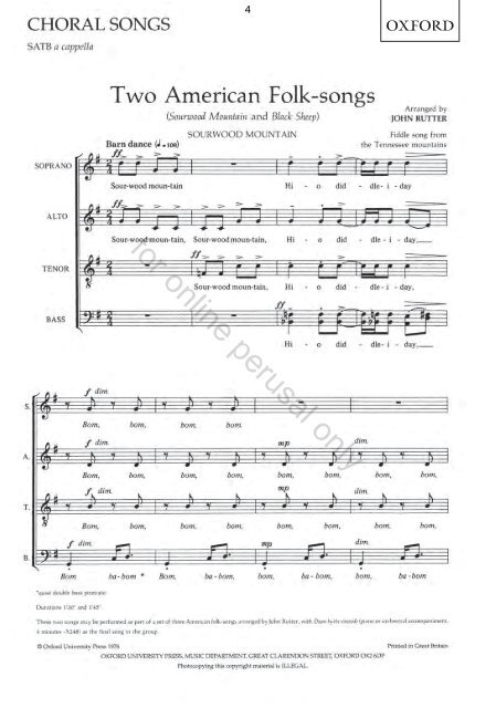 Rutter SATB Secular choral sampler 