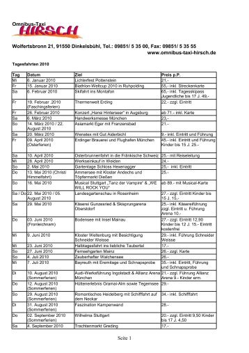 Seite 1 Omnibus-Taxi Wolfertsbronn 21, 91550 Dinkelsbühl, Tel ...