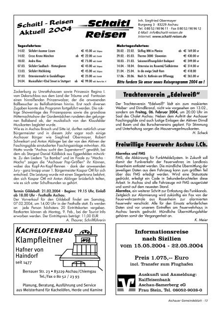 Gemeinde-Blatt Feb. «04 - Gewerbeverein Aschau