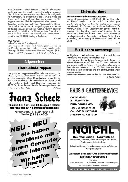 Gemeinde-Blatt Feb. «04 - Gewerbeverein Aschau