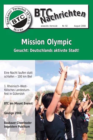 BTC Nachrichten Nr. 92 - August 2008 - Baukauer Turnclub in Herne
