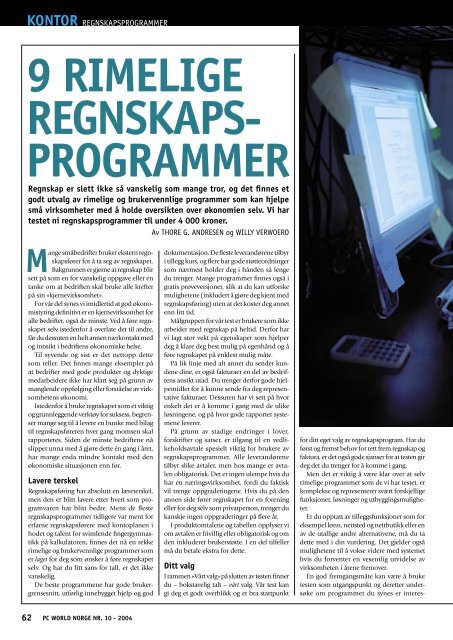 9 RIMELIGE REGNSKAPS- PROGRAMMER - Mamut