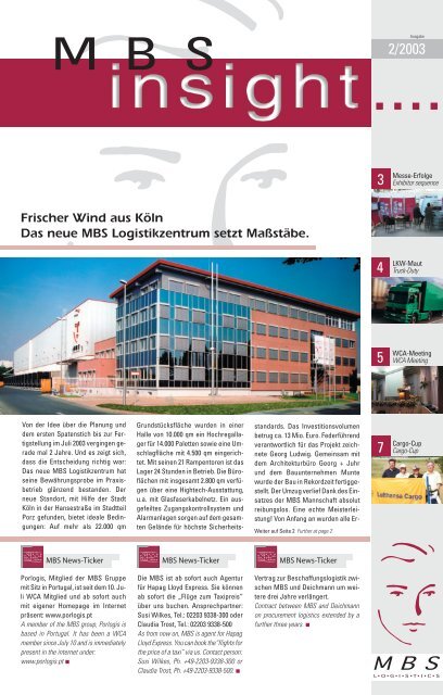 Frischer Wind aus Köln Das neue MBS ... - MBS Logistics