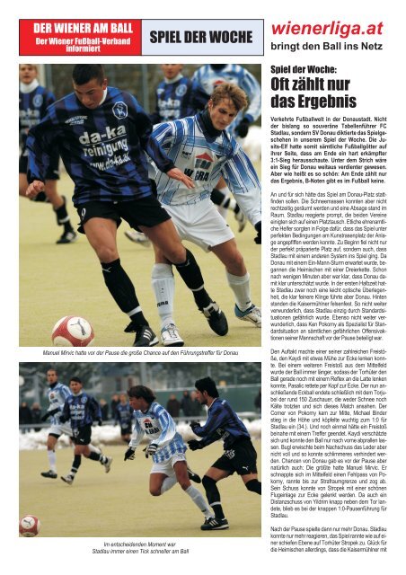 DER WIENER AM BALL - Wiener Fußball Verband