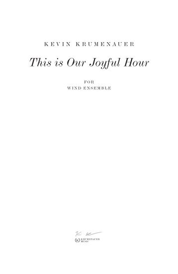 This is Our Joyful Hour 