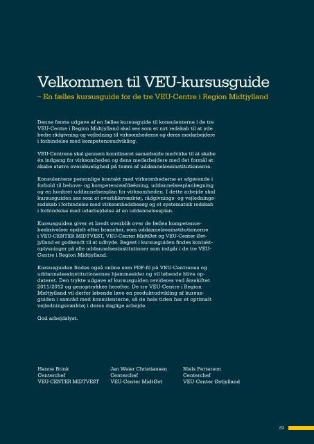 Velkommen til VEU-kursusguide - Tradium